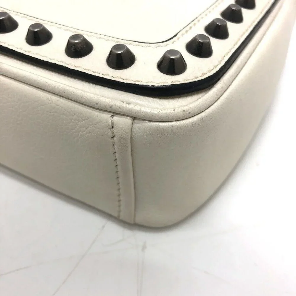 PRADA Logo studs ChainShoulder Bag Shoulder Bag Leather White - Picture 6 of 15